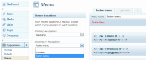 Menus page in WordPress Admin in Appearance Panel