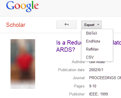 Google Scholar Export